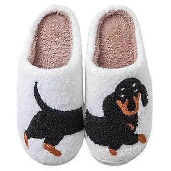 Dachshund Slippers for Women, Animal Cartoon Weiner Dog Slipper