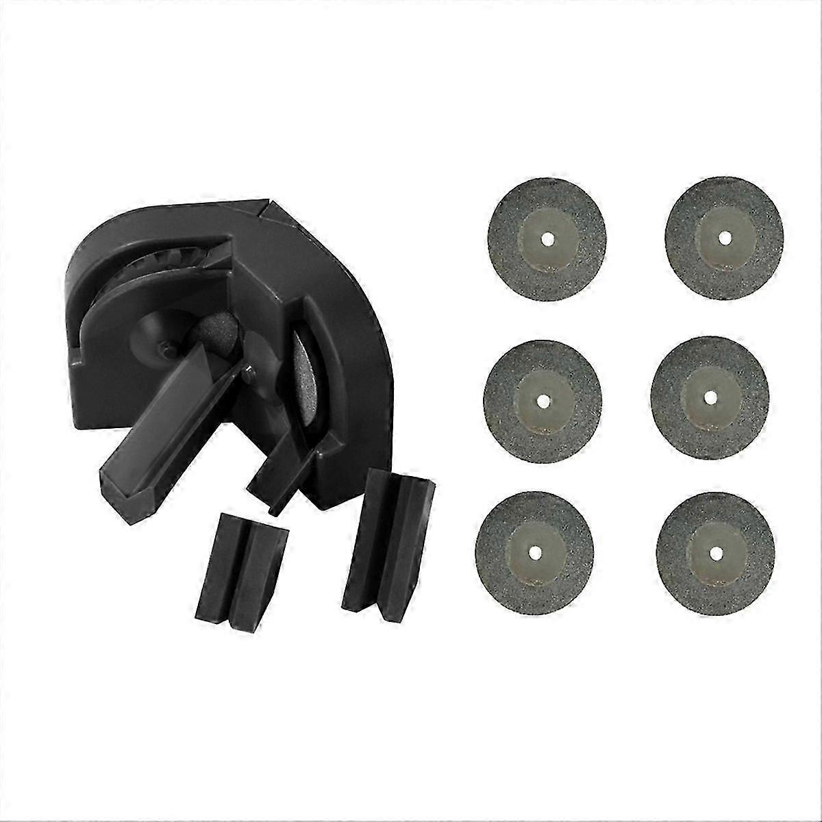 Black Multi-Functional Drill Bit Sharpener Tool with 6 Pcs Grinding Wheels