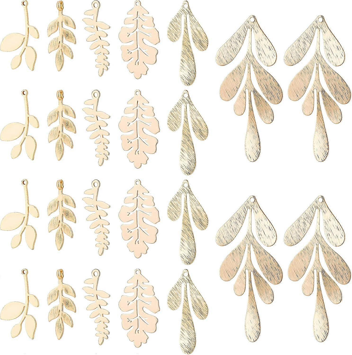 18K Gold Plated Leaf Brass Pendants