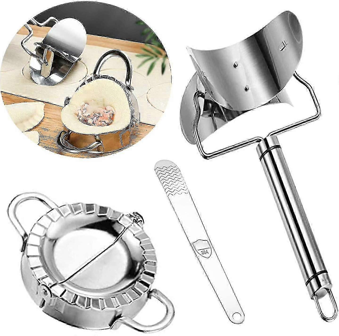 3pcs Dumpling Maker,stainless Steel Dumpling Mold And Dumpling Machine Press, 3.9 Inch
