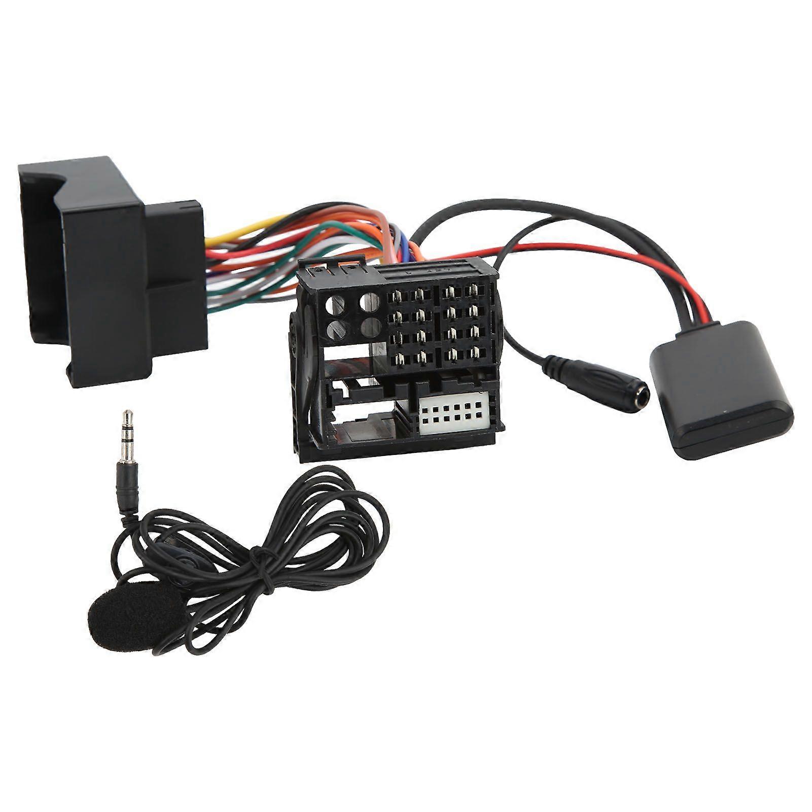 Car Wireless Audio AUX Input Cable Adapter Bluetooth 5.0 with Microphone Replacement for E46 320i 320ci