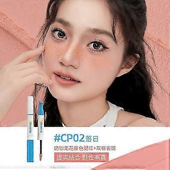 Freckle Blush Pen for Natural Lifelike Faux Freckle, Freckle Stain&Blusher 2 in 1 for Sunkissed Makeup, Waterproof Fake Freckles Stamp Marker with Puf