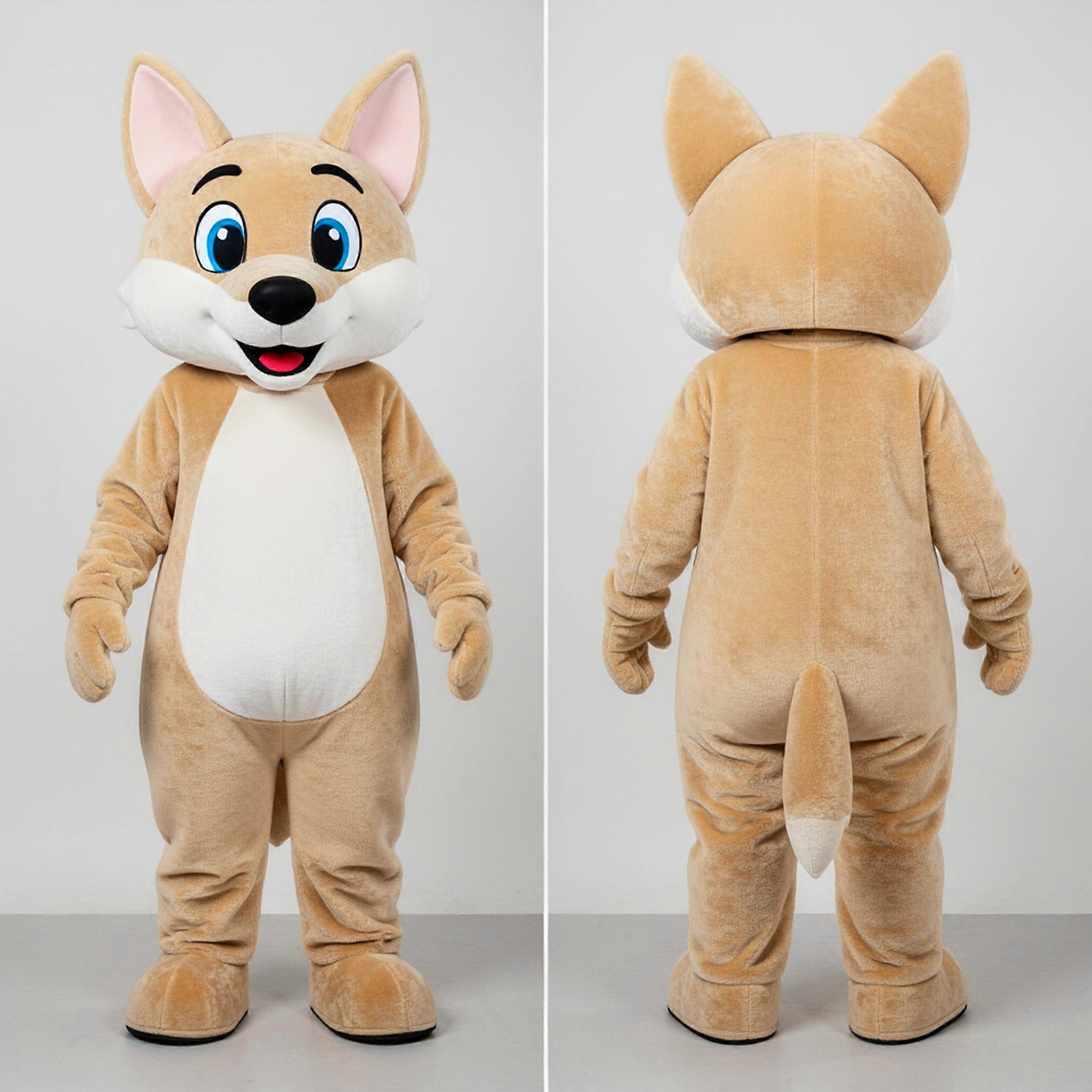 MASTICOT Beige Velvety Dingo Mascot