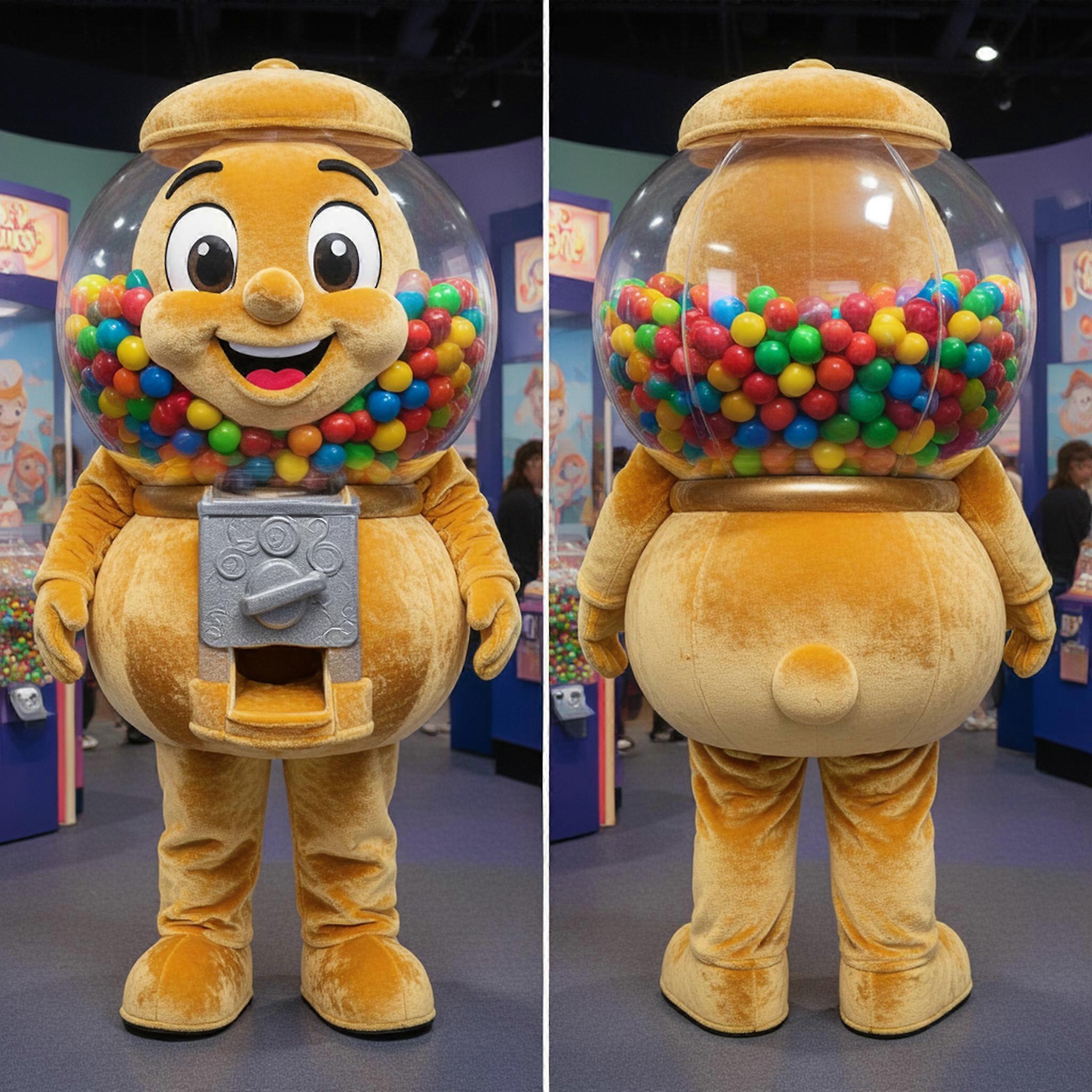MASTICOT Golden Round Gumball Machine Mascot