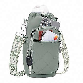 For Walking, Travel, and Outdoor: Insulated Crossbody Water Bottle Carrier & Bag with Phone Pocket