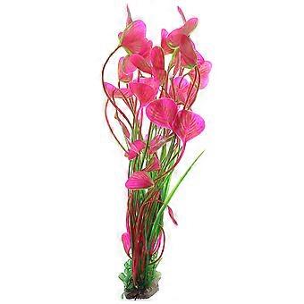 Aquarium Plant Ornament Simulated Grass for Decor Ceramic Pink