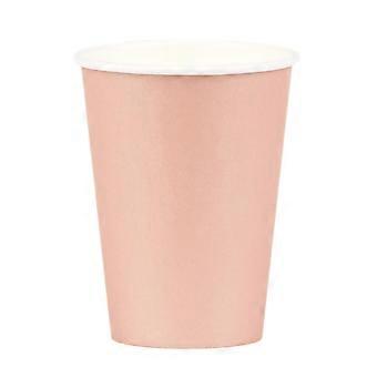 8 Gobelets och kartong roséguld 210 ml