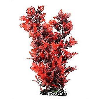 Red Vivid Plastic Artificial Water Plant Ornament, Underwater Decor for Aquarium and Fish Tank