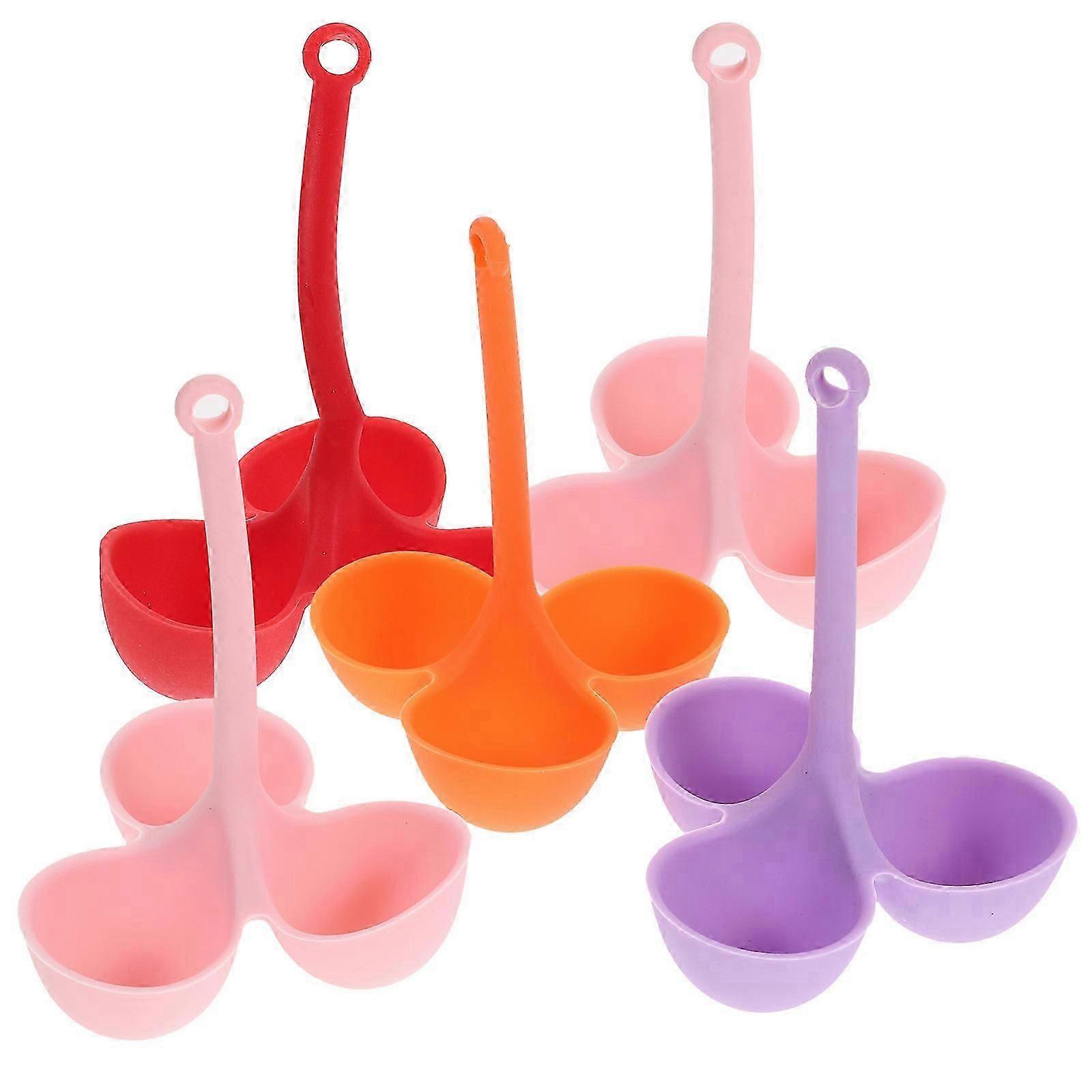 Silicone Egg Boiling Holder for Steaming Egg 5Pcs Multicolor Kitchen Cooker