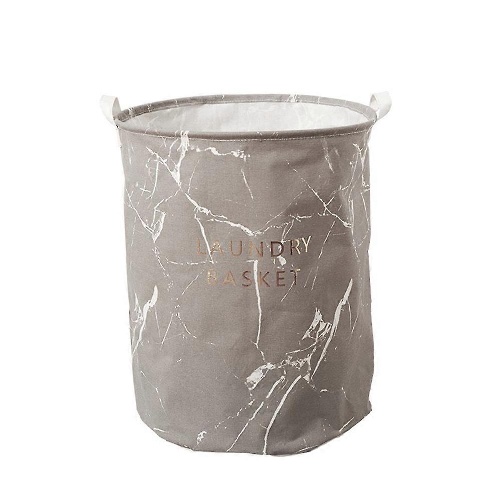 Large Printed Laundry Basket with Marble Pattern for Holding Laundry Grey