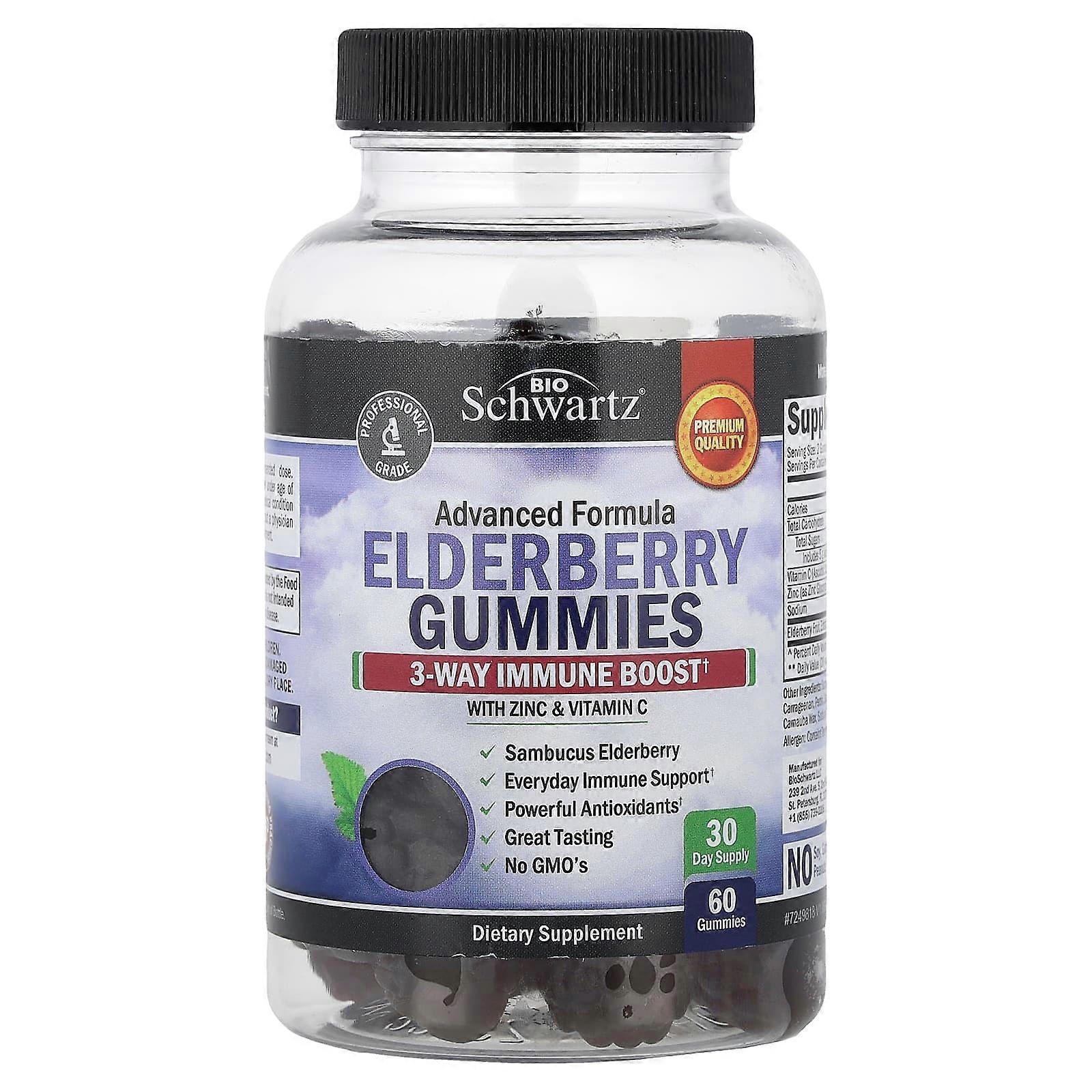 BioSchwartz, Advanced Formula Elderberry Gummies, 60 Gummies