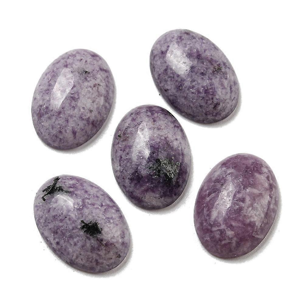 2pcs Lepidolite Cabochons Oval 18x13x5~5.5mm