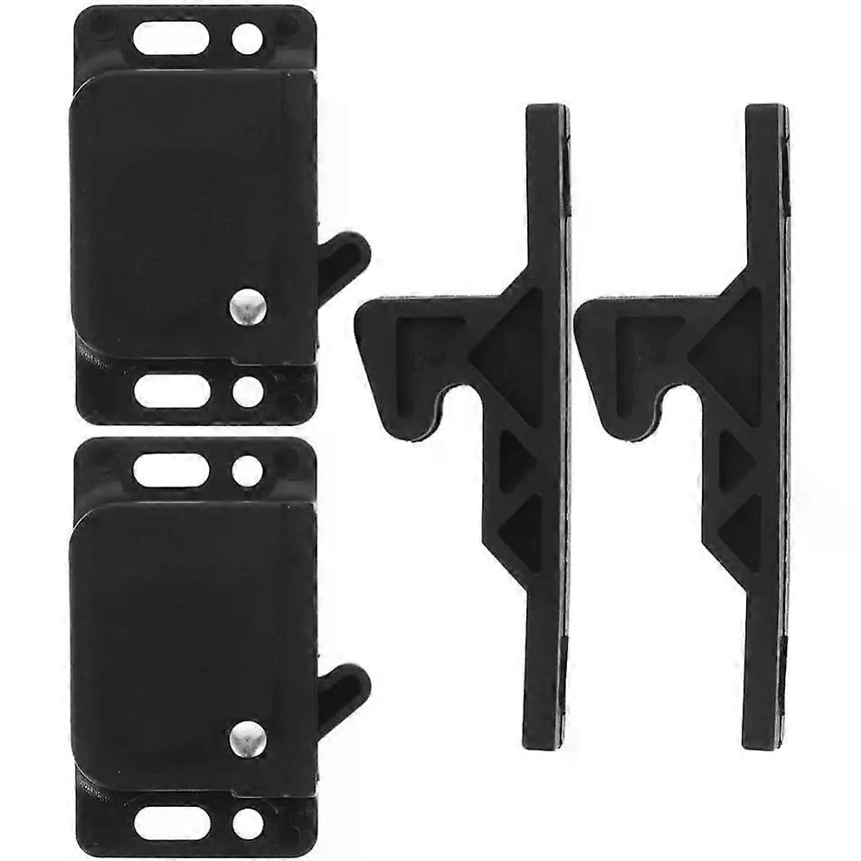 2pcs Black ABS Side Mounted Rv Door Catch Latch for Cabinets