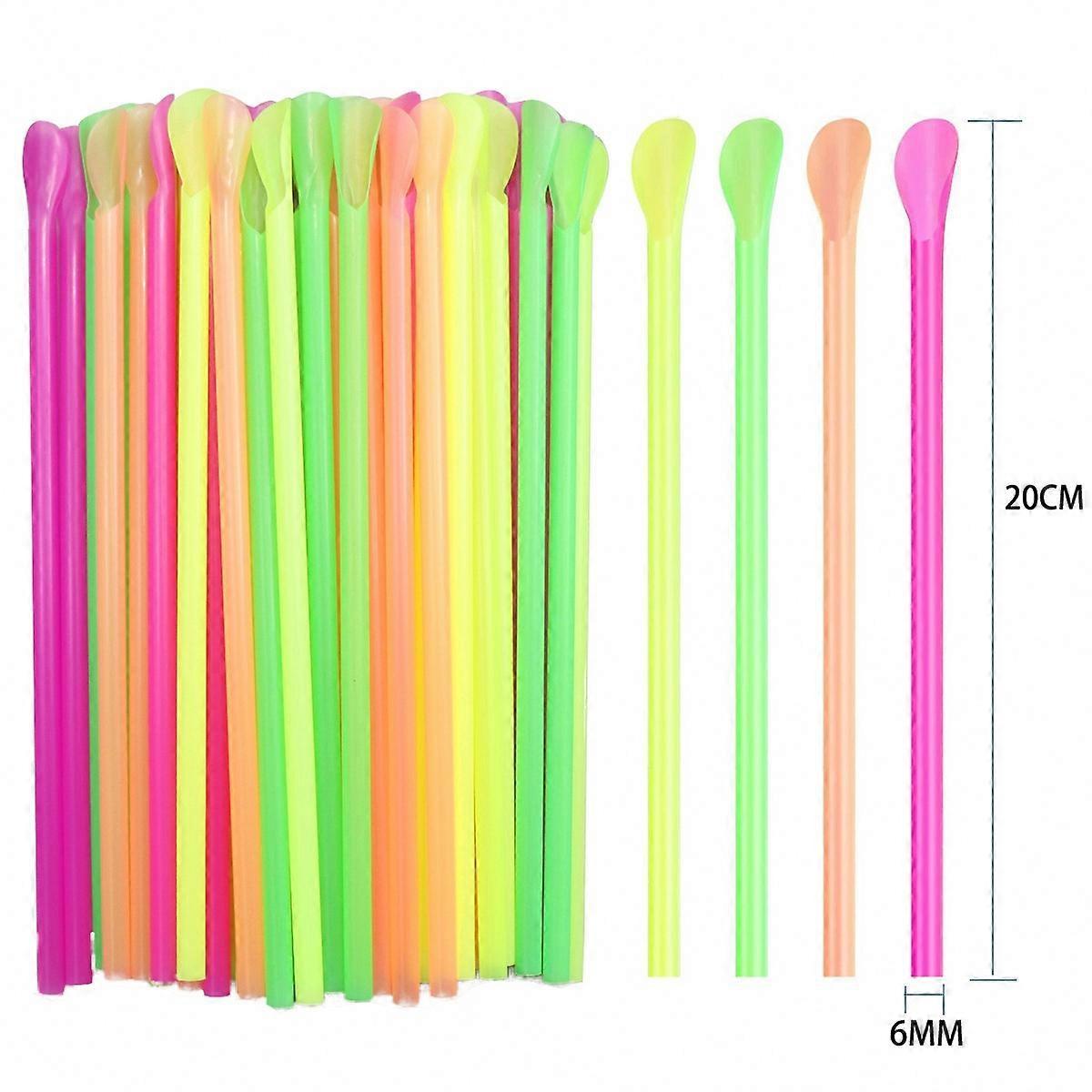 20cm PP Spoon Straws Bulk Pack