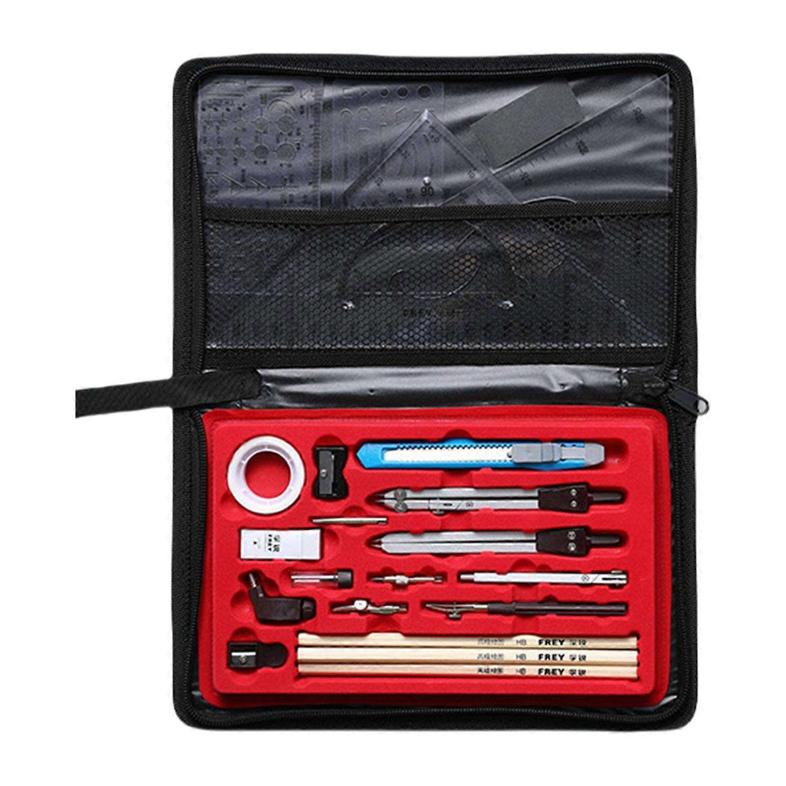 Metal Geometry Set With Compass Divider Template