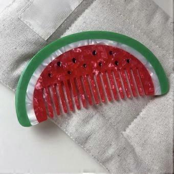 Watermelon Shaped Anti Static Hair Comb for Women, Acetate Detangling Comb, Cute Fruit Gift Design