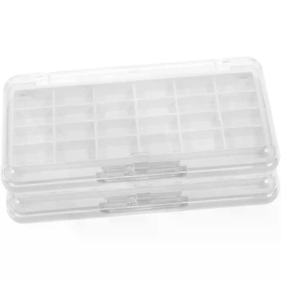 2pcs Empty Makeup Palette Container with Lid and Compartments