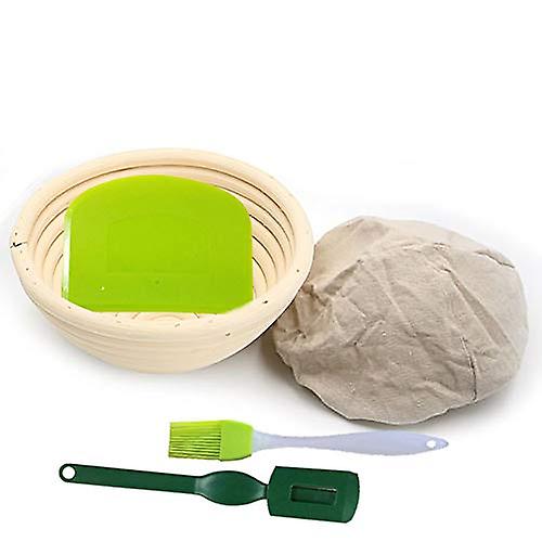 Round Banneton Bread Proofing Basket Brotform Dough Rising With Linen Liner As Professional Home Bakers (10in Round)