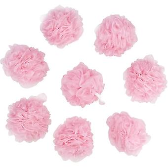 Bath Shower Sponge Loofahs Body Bath Cleaning Puff, Pink, 8 Packs
