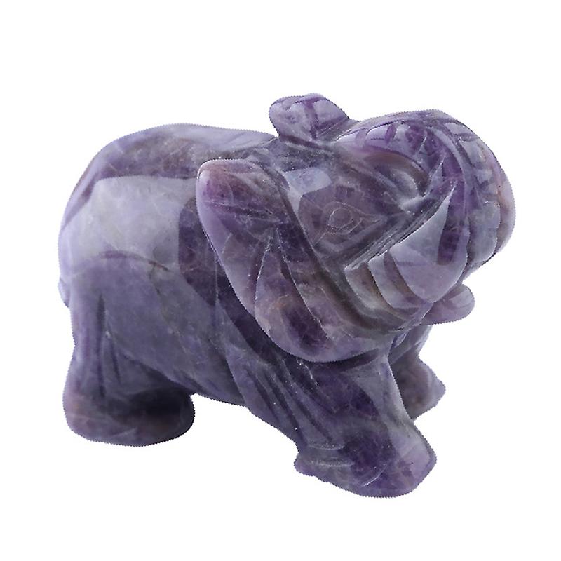 Elephant Statue Figurine Natural Crystal Amethyst Rose Quartz Jasper Animals Sto