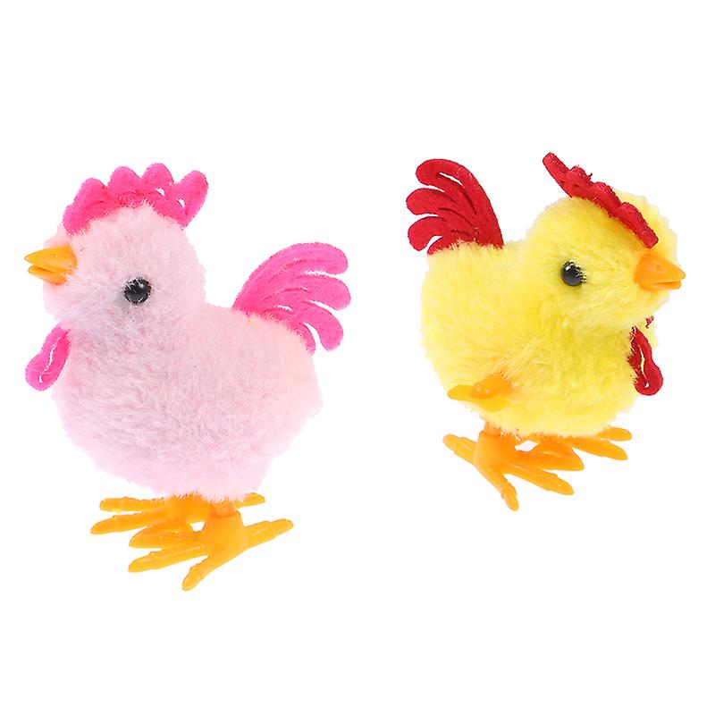 Random 1 Pcs Plush Wind Up Chicken Kids Educational Toy Clockwork Jumping Walking Chicks Toys
