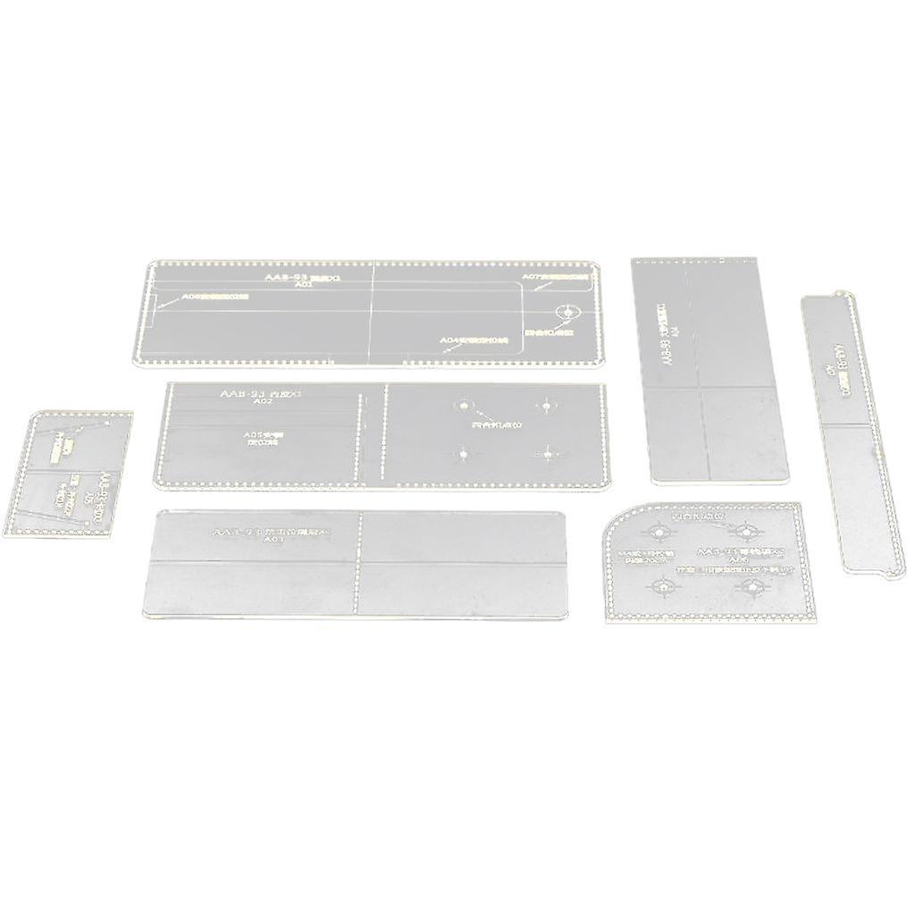 8 Pieces/Set Acrylic Wallet Stencil Leather Pattern Template Tools