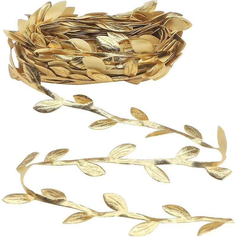 Artificial Leaf Garland Leaf Trim Ribbon, Vine Decorated for DIY Craft Party Wedding Decoration-10M (Gold - 1)