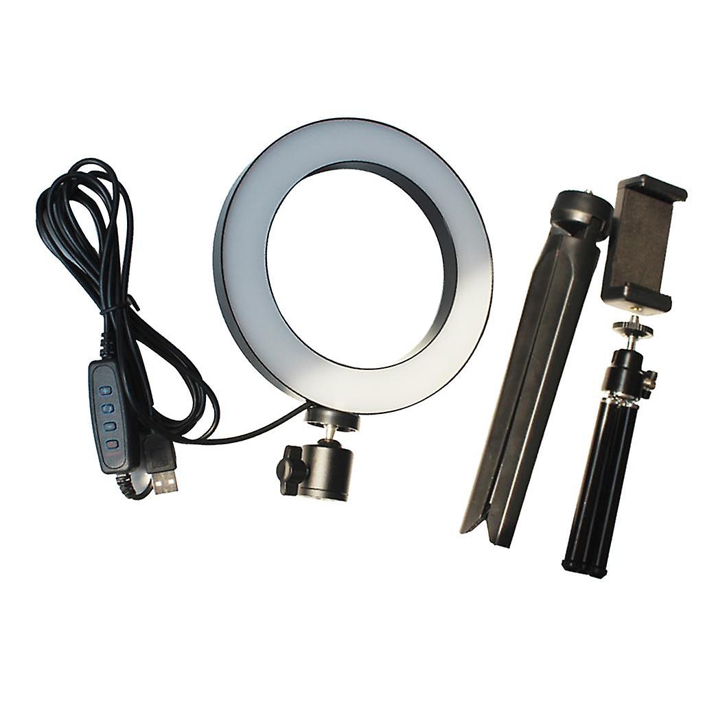 6inch Dimmable Desktop LED Ring Light Video Fill Light Stand Lamp