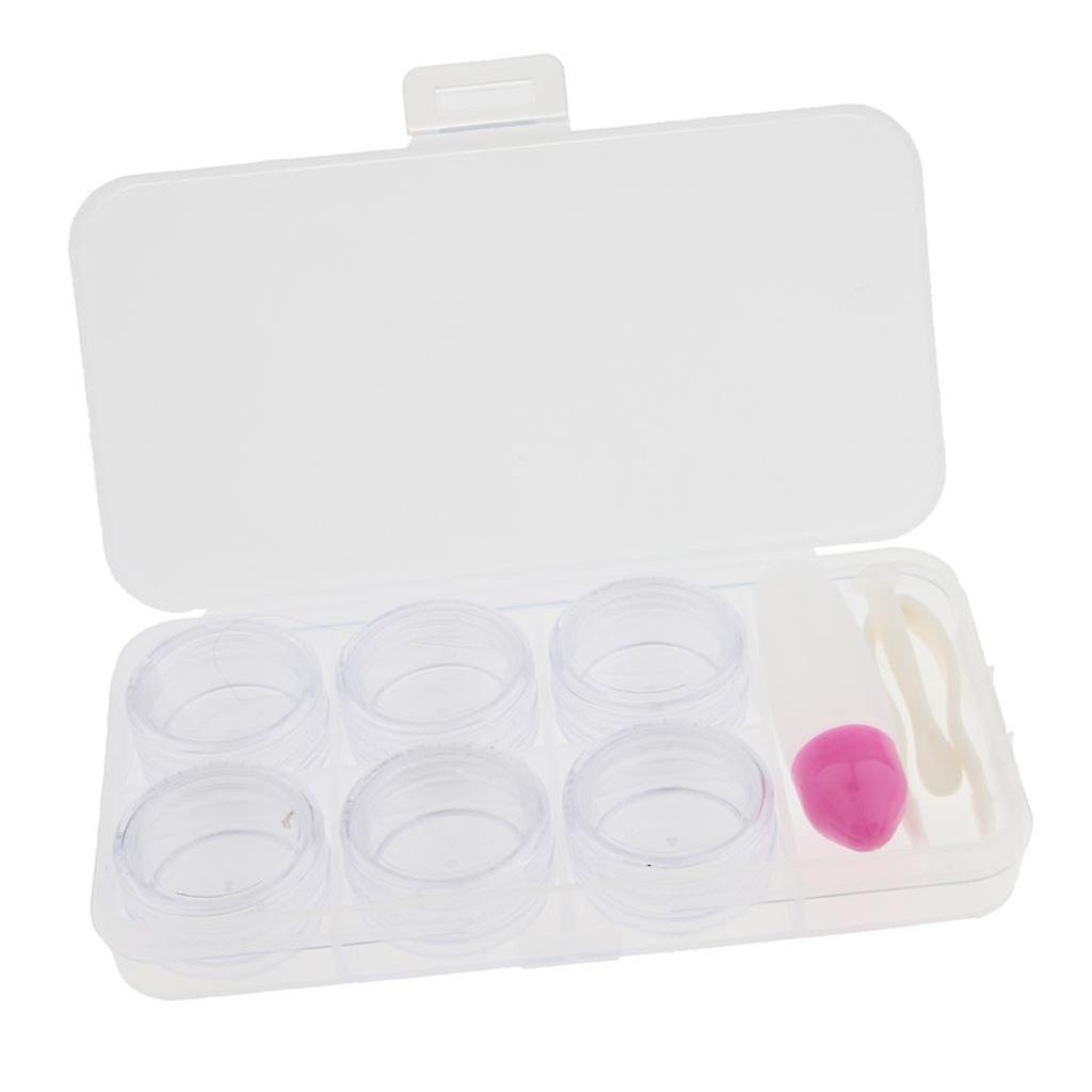 3 Pairs Contact Lens Boxes Travel Soaking Storage Case with Tweezers Set