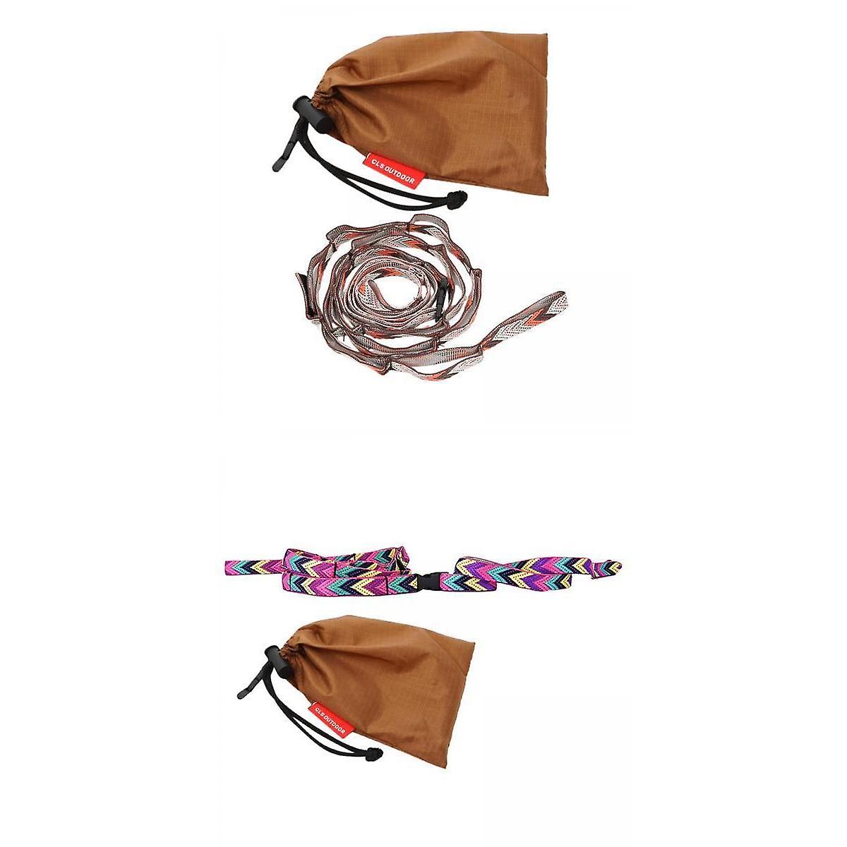 2xロープコード屋外キャンプハイキングアクセサリーテントハンガーストラップストラップ