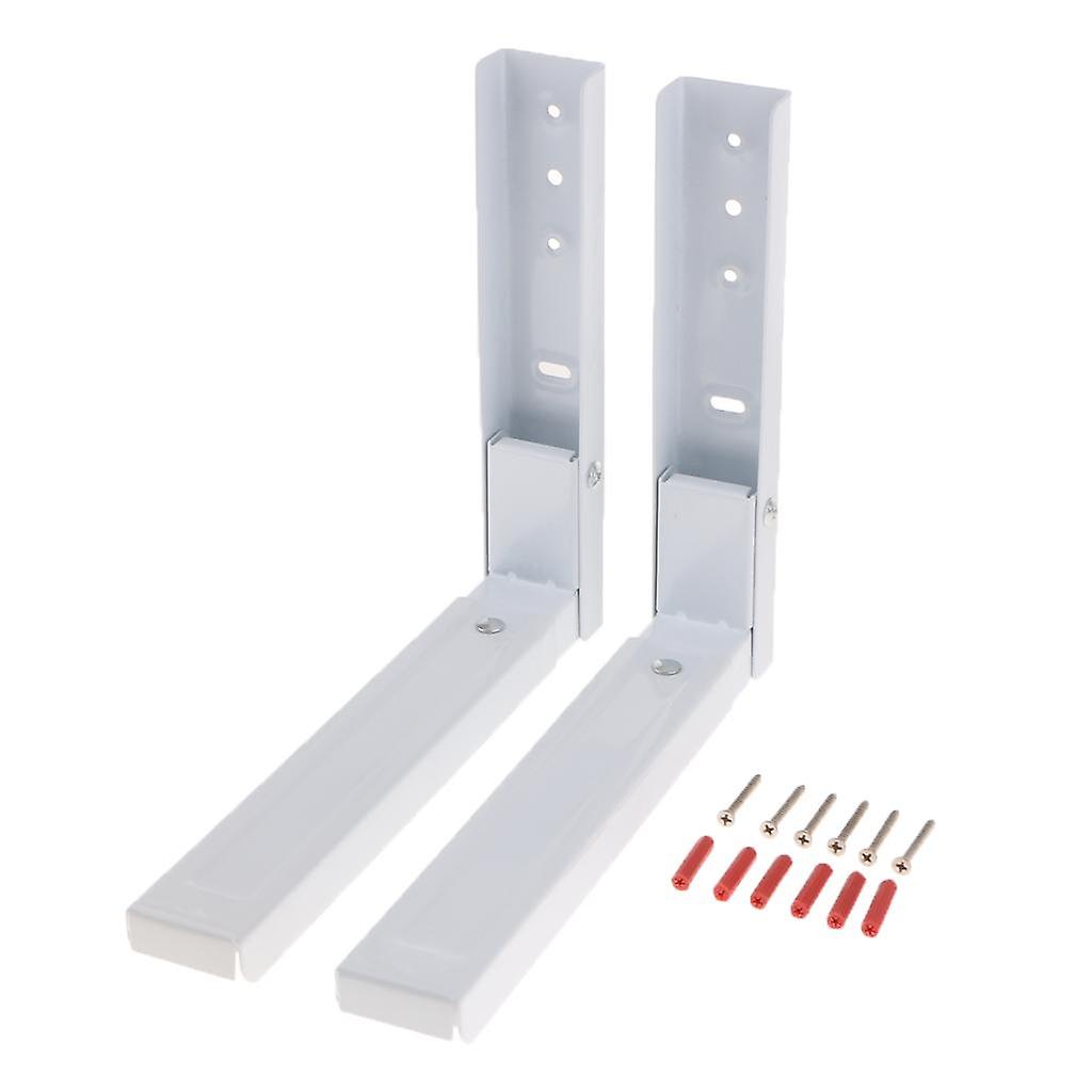 Pair Foldable Stretch Support Frame Shelf Rack Microwave Oven Wall Bracket