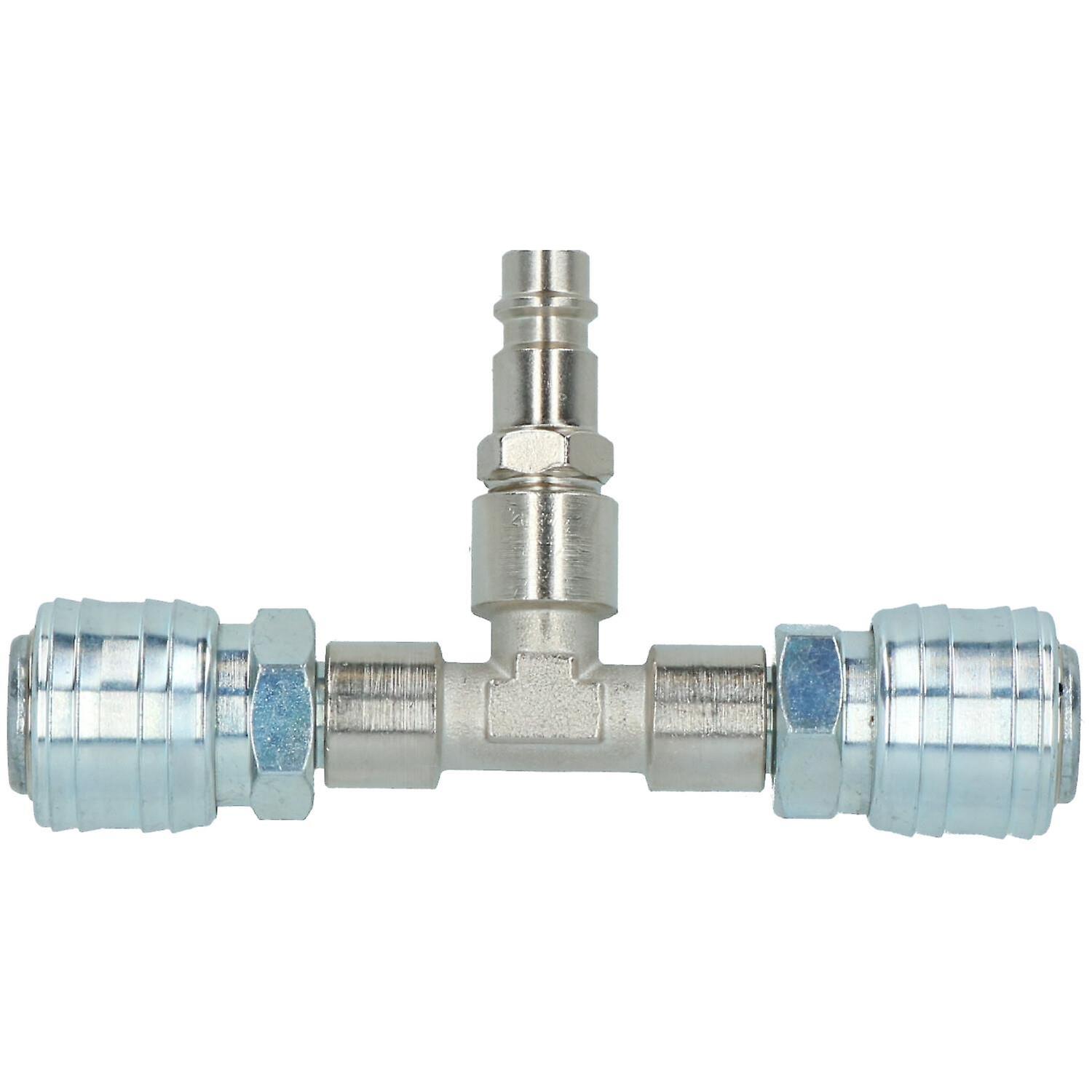 Airline T Piece 3 Way Quick Release Euro Fittings for Compressor Air Hose