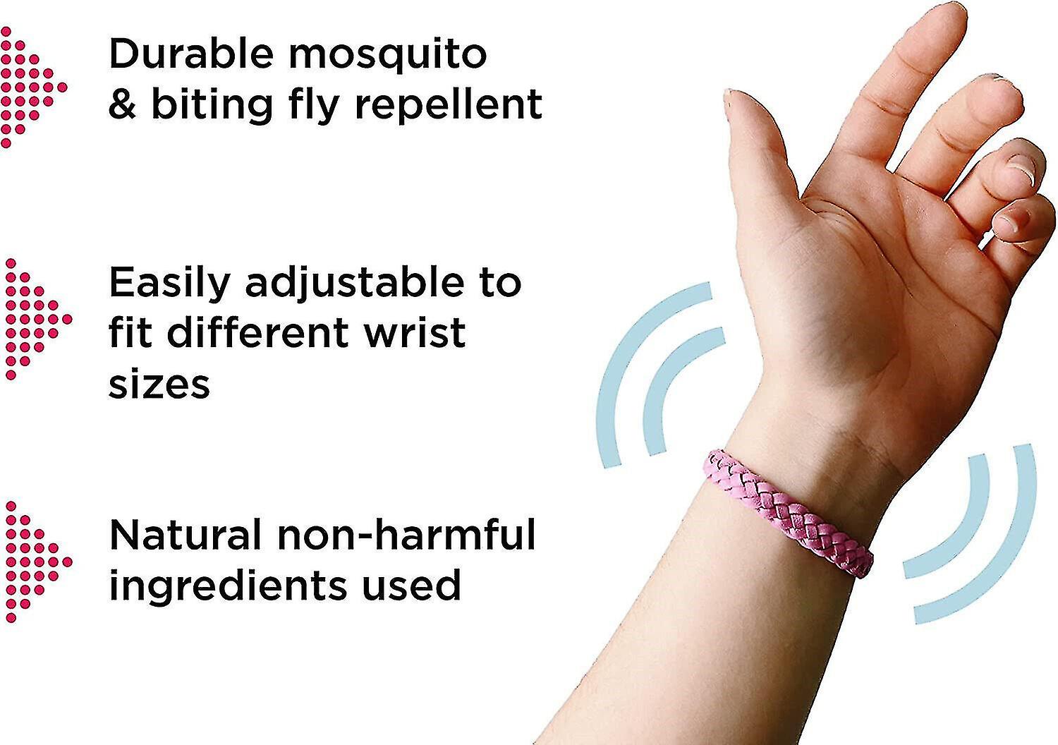 Pestects Mosquito Repellent Bracelet 1/12 Pack, Adjustable Leather Deet-free Bands | FR