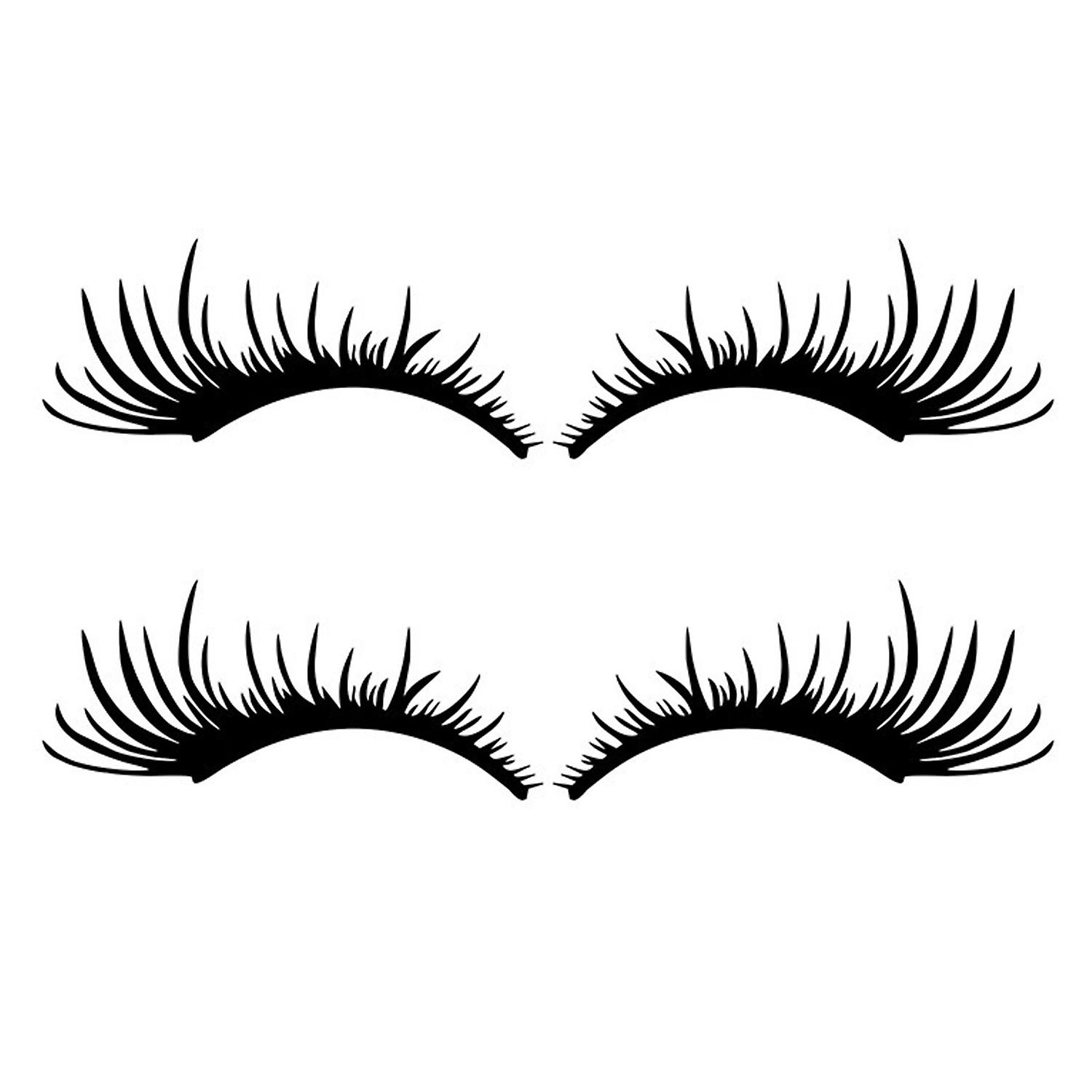 2 Pairs Car Headlight Sticker Eyelashes - Black False Lashes