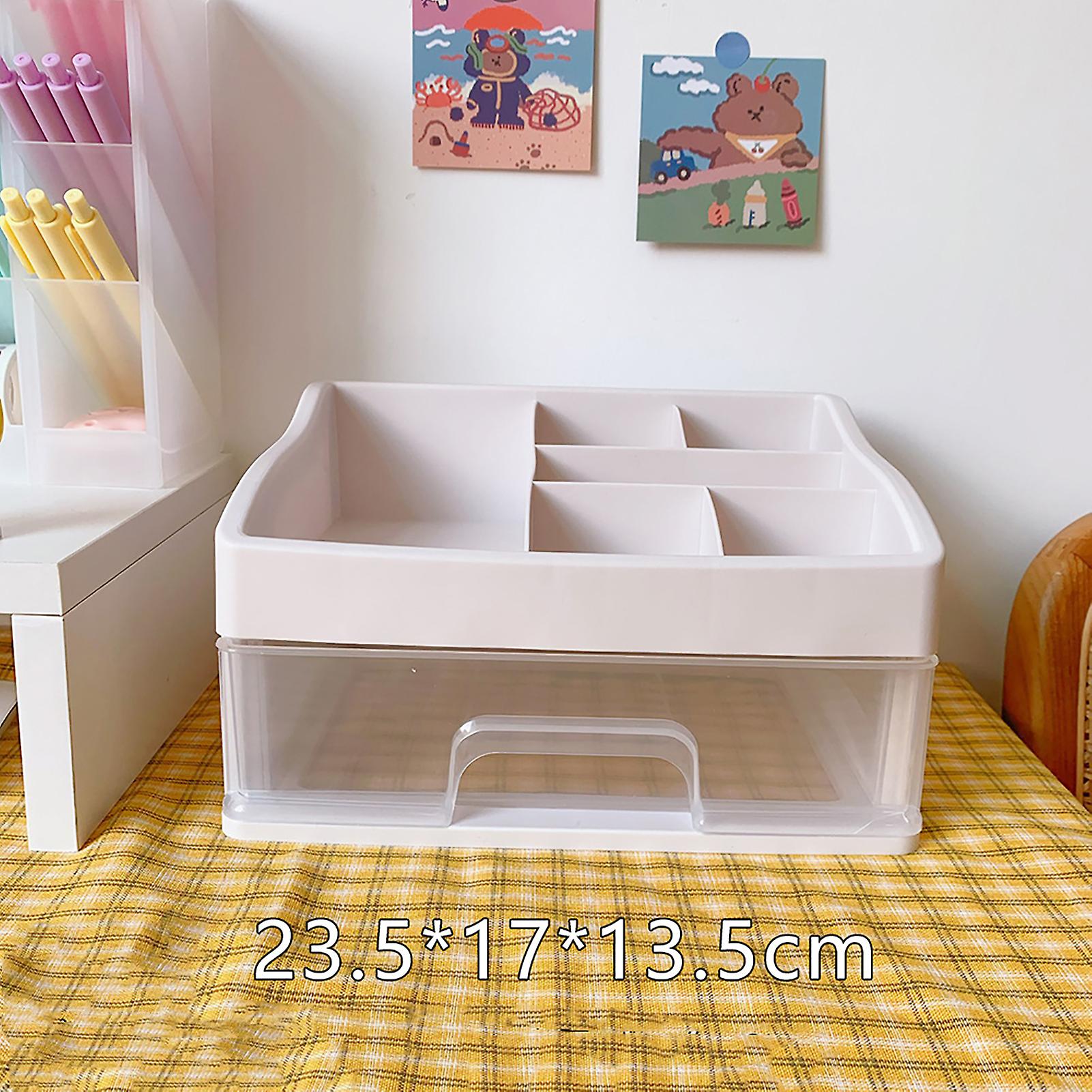 Desktop Organizer Beige, 2 Layers, Durable PP, Dustproof, 803g