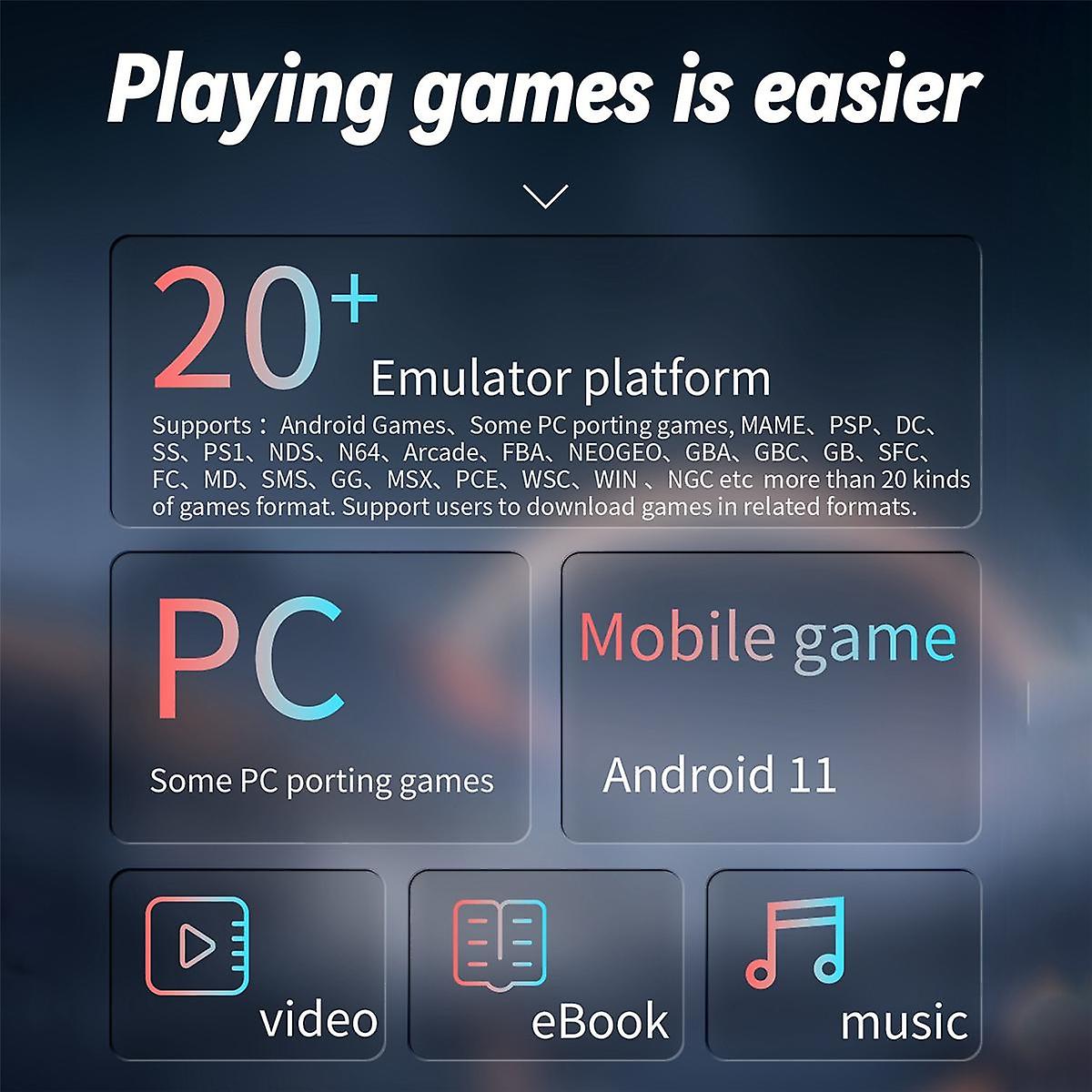 RG ARC-D Retro Game Console 128G 4Inch IPS Linux&Android 11 OS 6 Button Design Game Players Support