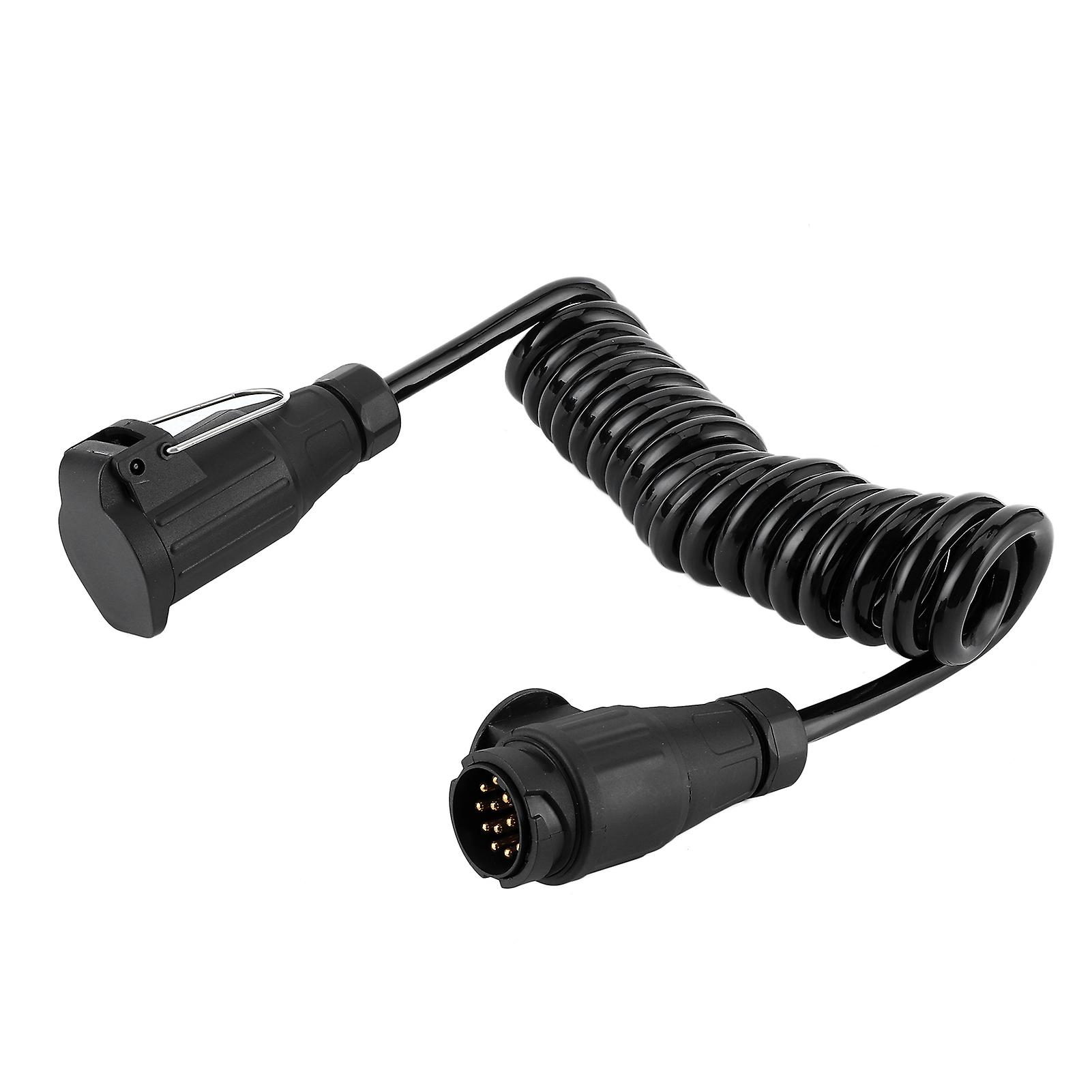13Pin to 13Pin Adapter Cable Trailer Plug Extension Spring Cord for Car Caravan RV