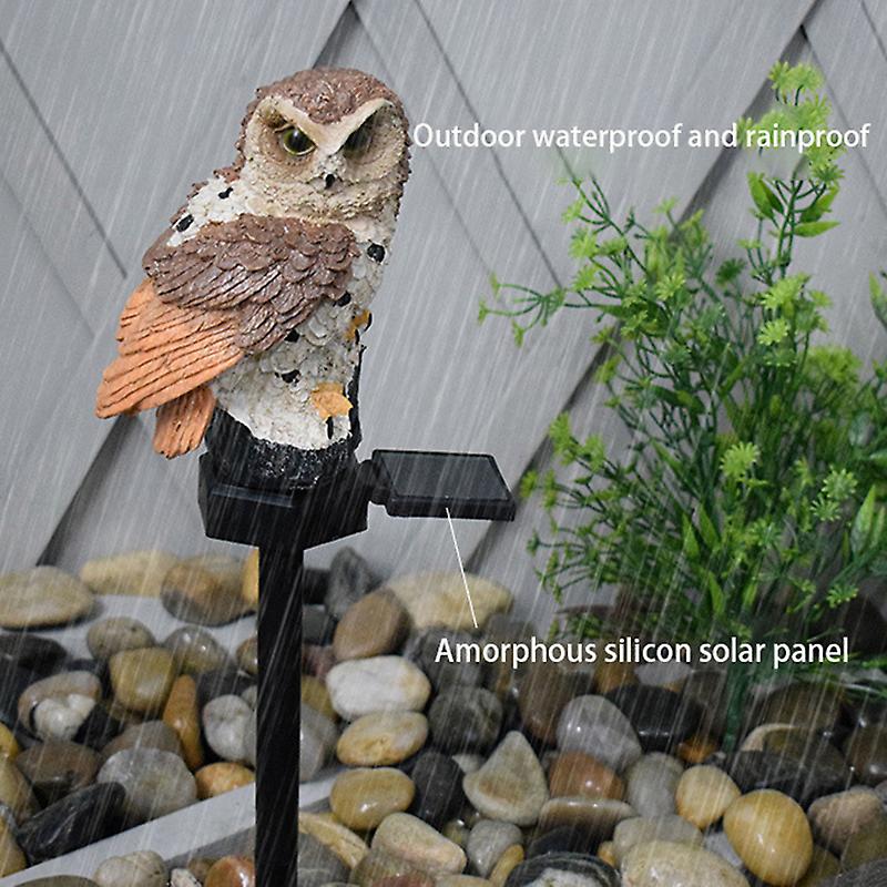 屋外ランプLEDソーラー防水フクロウ置物庭の装飾裏庭のパティオブラウン