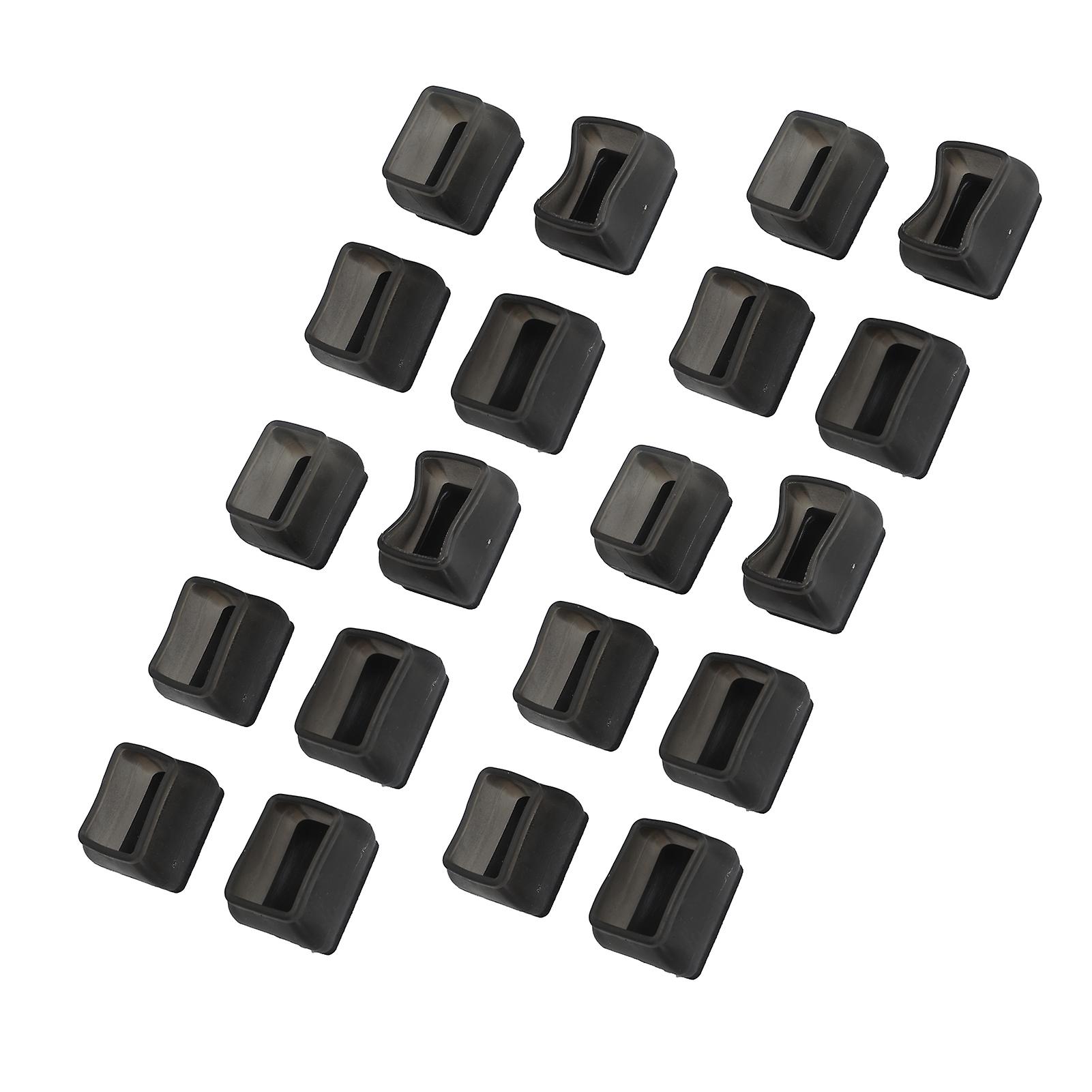 20 Pcs Chair Leg Floor Protector Rectangular Transparent Black Felt Mat Scratch Proof Reduce Noise Table Leg Cover L 