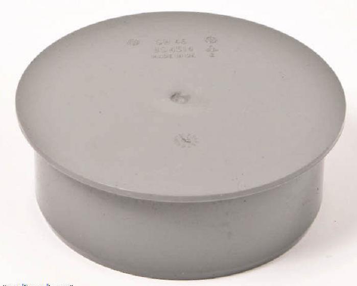 32 mm Rohrkappe Abfall / Stop Ende - Push-Fit / Kompression - grau