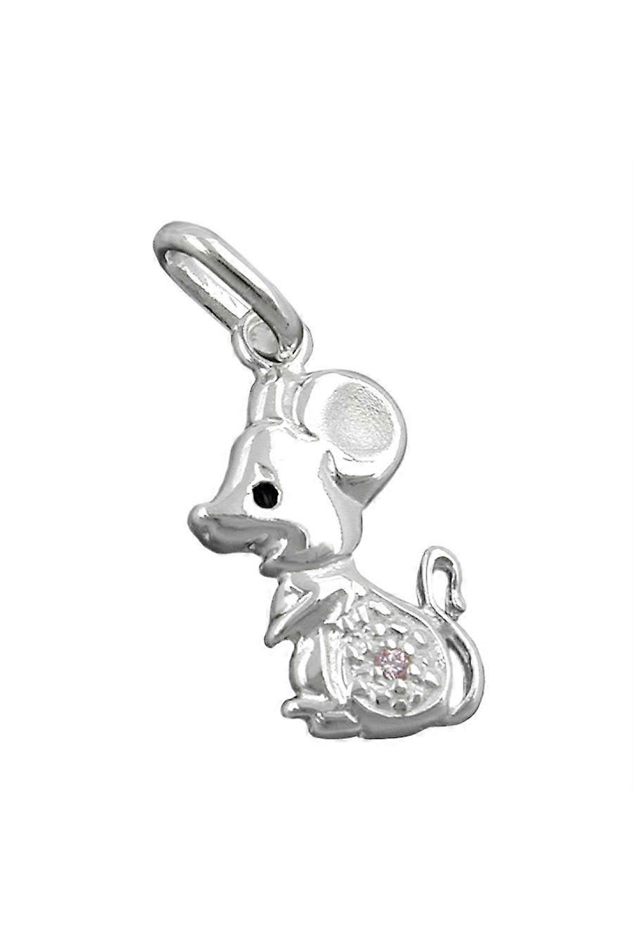 Pendant Mouse Pink Zirconia Silver 925 - Gl91353