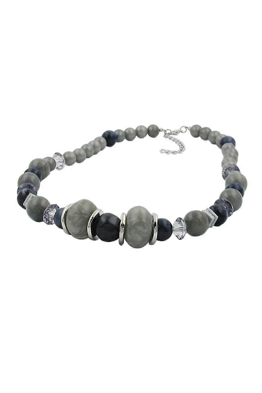 Necklace Different Grey And Silver-grey Beads - Gl01860