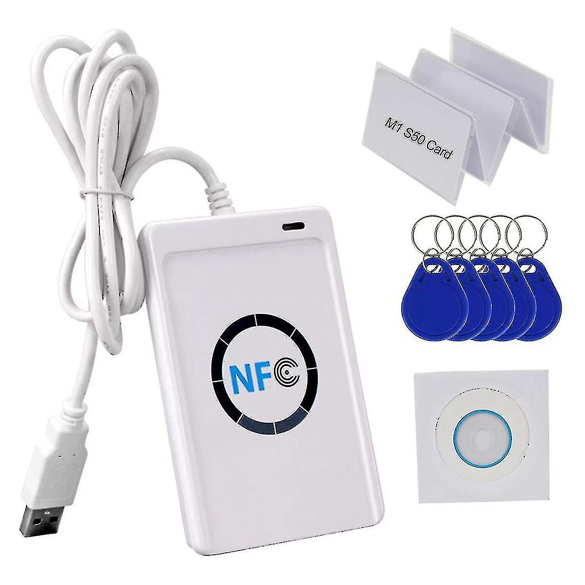 Acr122u 13.56mhz Rfid Copier Contactless Smart Card Reader Writer Nfc Programmer W/usb Cable, , 5x