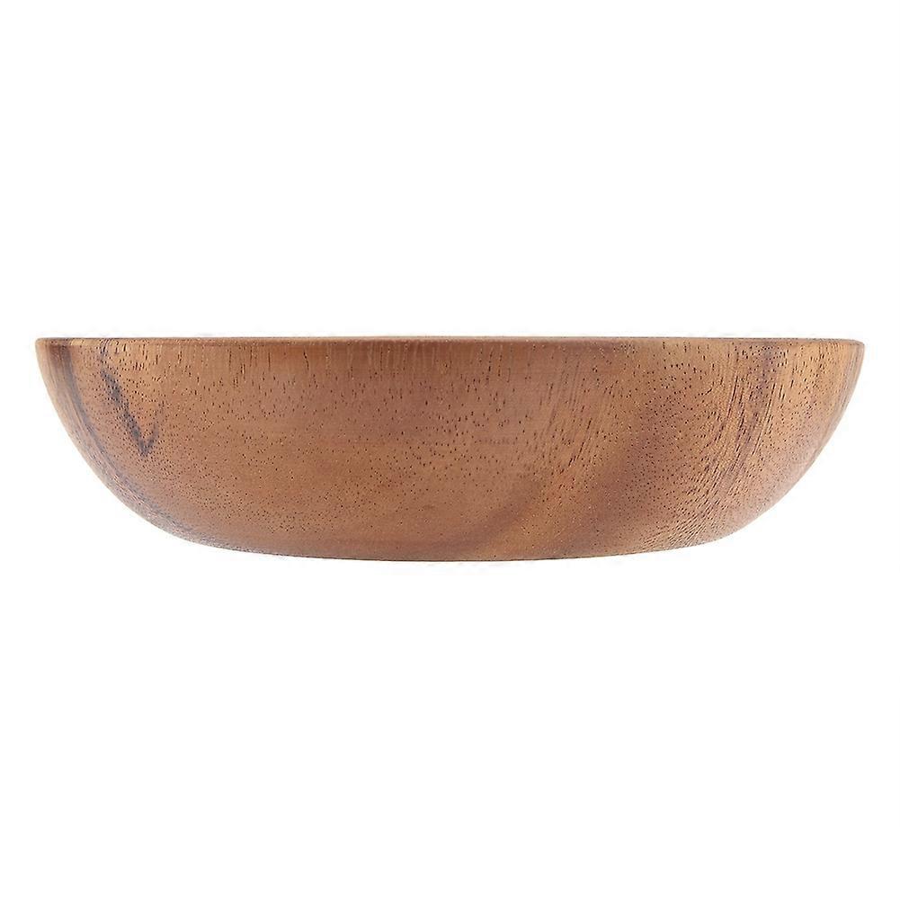 Bol en bois d'acacia massif pour salade, soupe, riz, ustensile de cuisine fait main (20 x 4,5 cm)