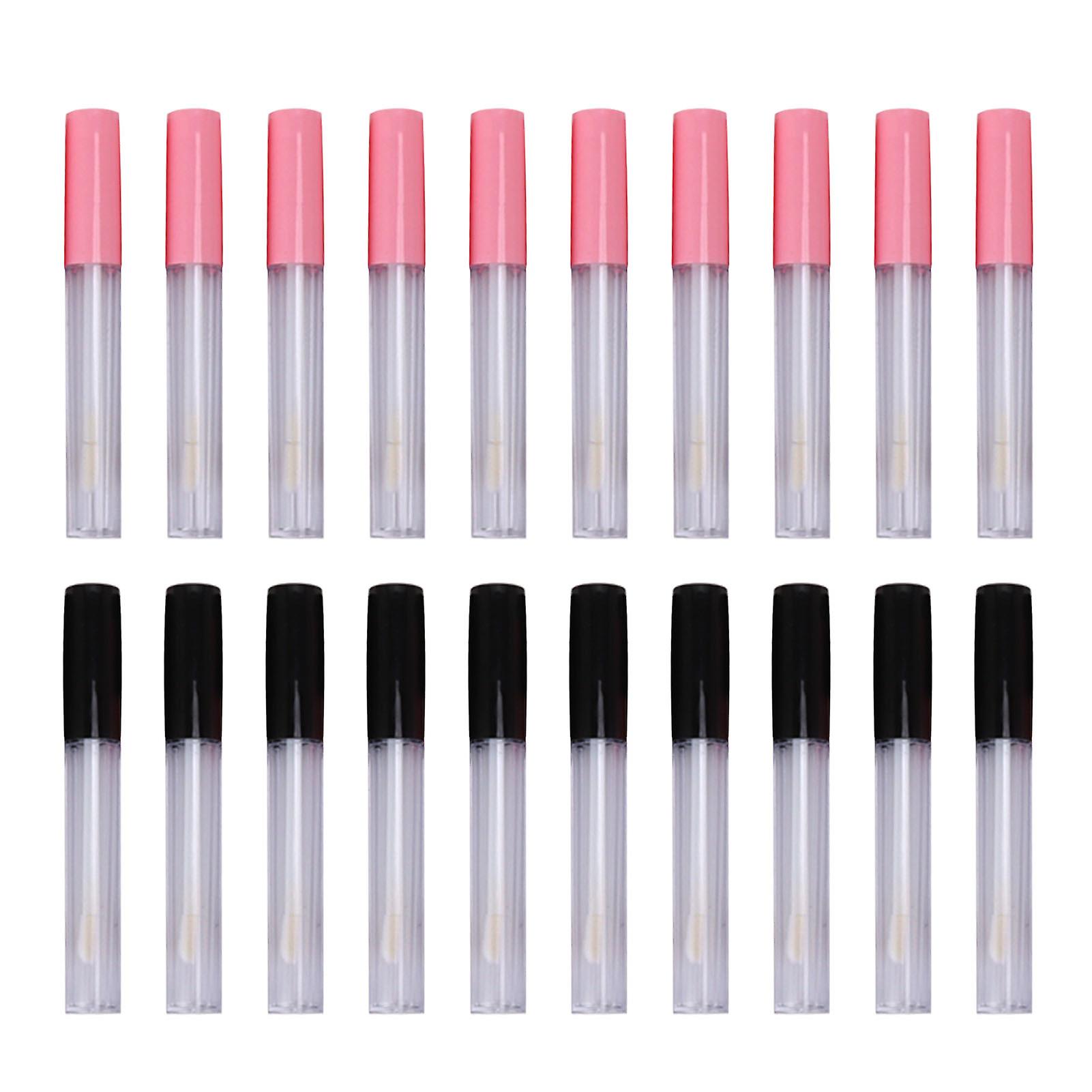 20pcs Clear Mini Refillable Lip Gloss Tubes with Wand Brush 