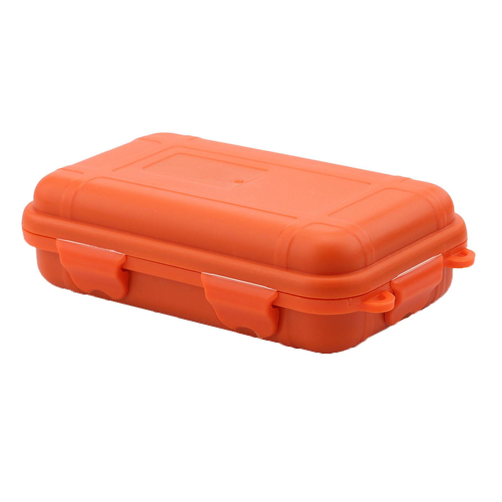 Outdoor Storage Case, Waterproof Box Storage Box Sealed Container Case for Hiking Camping Adventure Traveling Family Use(小号-橙色)