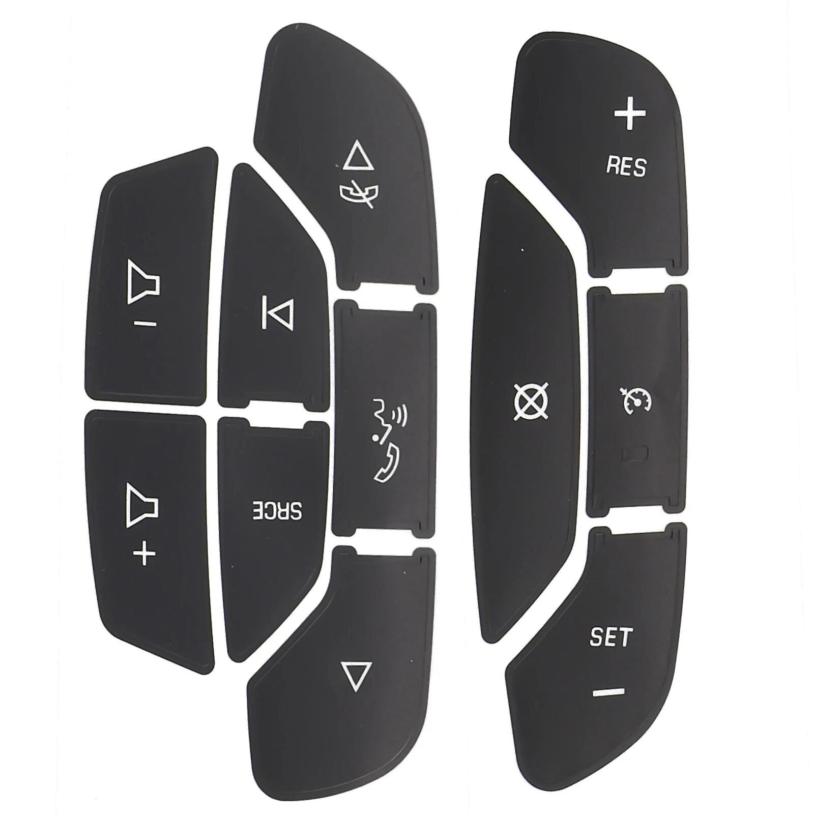 Steering Wheel Button Stickers Easy Installation Plug-and-play Replacement 1pc Black For Tahoe For Yukon 2007-2014