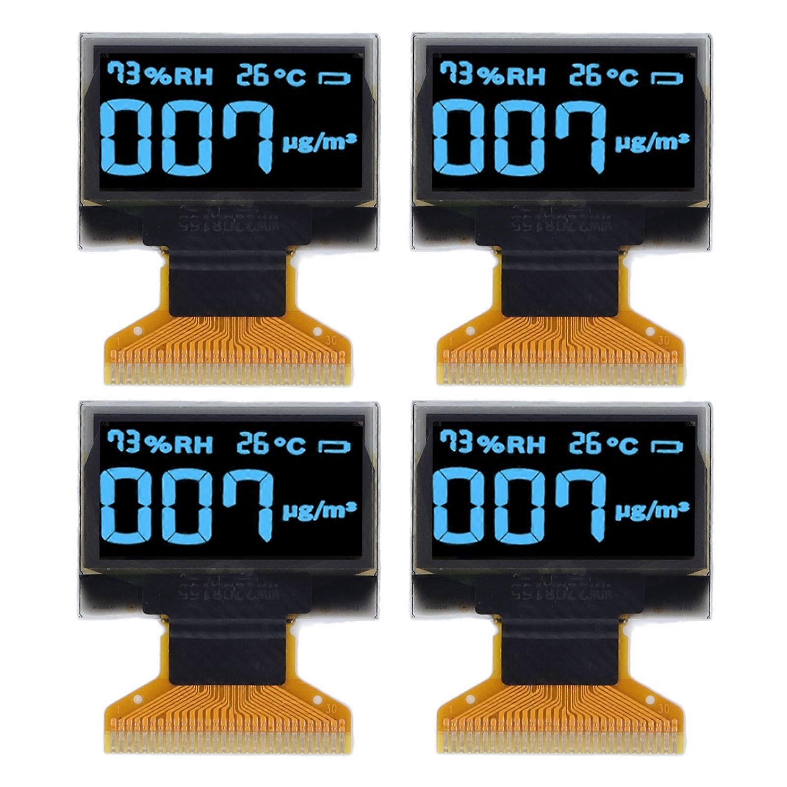 4Pcs 0.96in Organic Light Emitting Diode LCD Display 30PIN 128x64 Resolution Clear Displaying Screen Blue Displaying