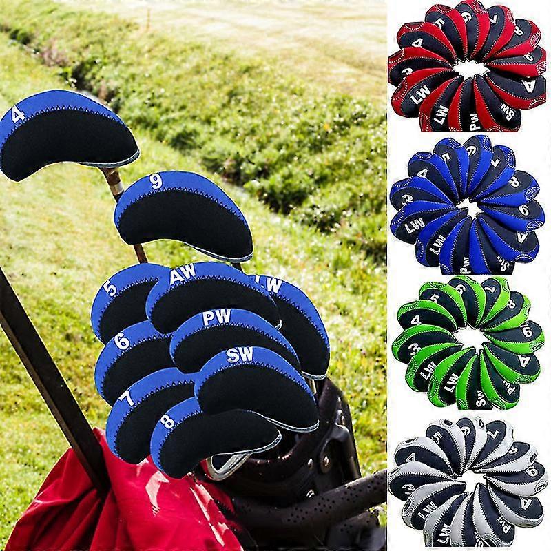 12pcs/set γκολφ λέσχη σιδήρου επικεφαλής κάλυψη προστάτης νεοπρένιο γκολφ προστατευτικός-headcover
