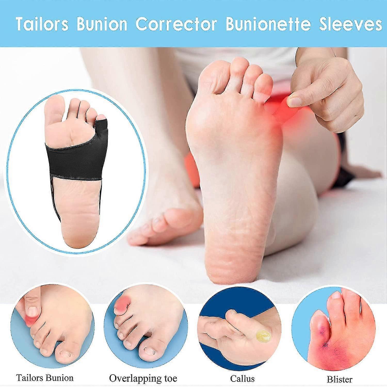 Tailors Bunion Corrector 1pair Bunionette Sleeves Built-in Gel Pads ...